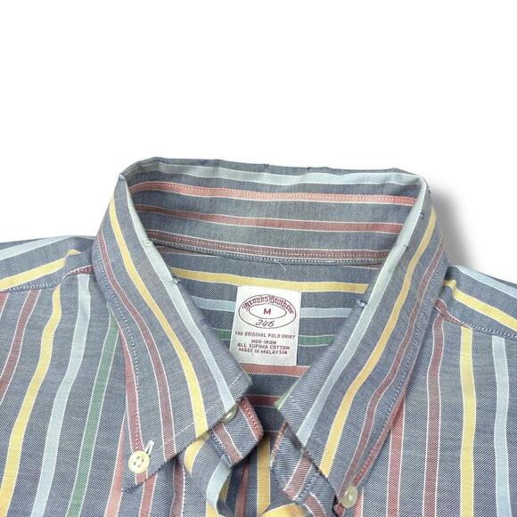 Brooks Brothers 346 Multicolor Stripe Original Polo Shirt M Cotton USA Colorful - Picture 4 of 9